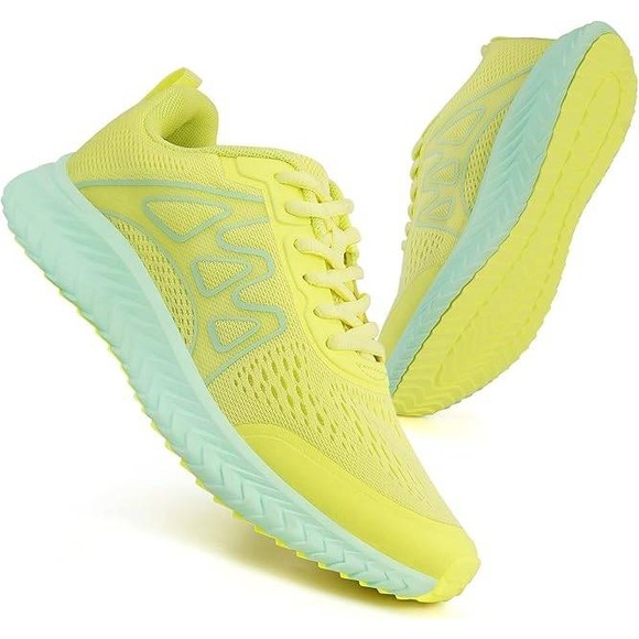 Vodetik Womens Walking Running Shoes Yellow US 6.5 EU 39 Lightweight Non‎ S - Picture 1 of 6